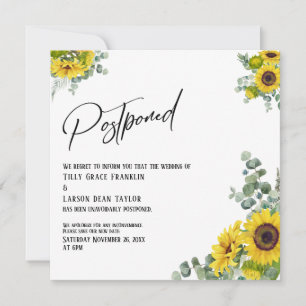 Eucalyptus Sunflower Postponed Wedding Card
