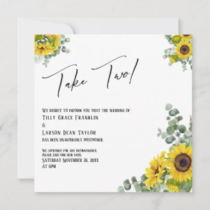 Eucalyptus Sunflower Take Two Wedding Announcement