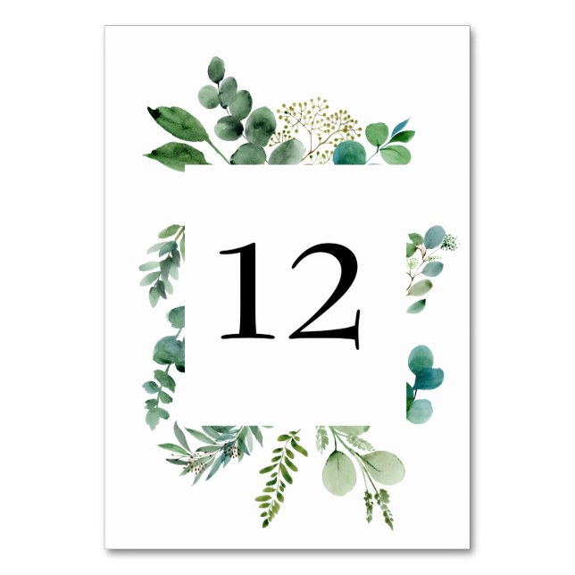 Eucalyptus Table Number 12 Weddings (Front)