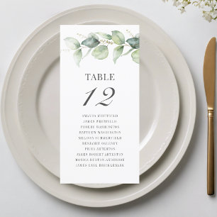 Eucalyptus Table Number Wedding Seating Card