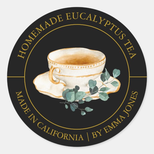 Eucalyptus Tea Modern label (Front)