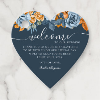 Eucalyptus Terracotta Blue Rust Welcome Wedding Favour Tags
