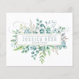 Eucalyptus THANK YOU Card - Text Both Sides