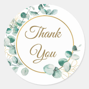 Eucalyptus Thank you Classic Round Sticker
