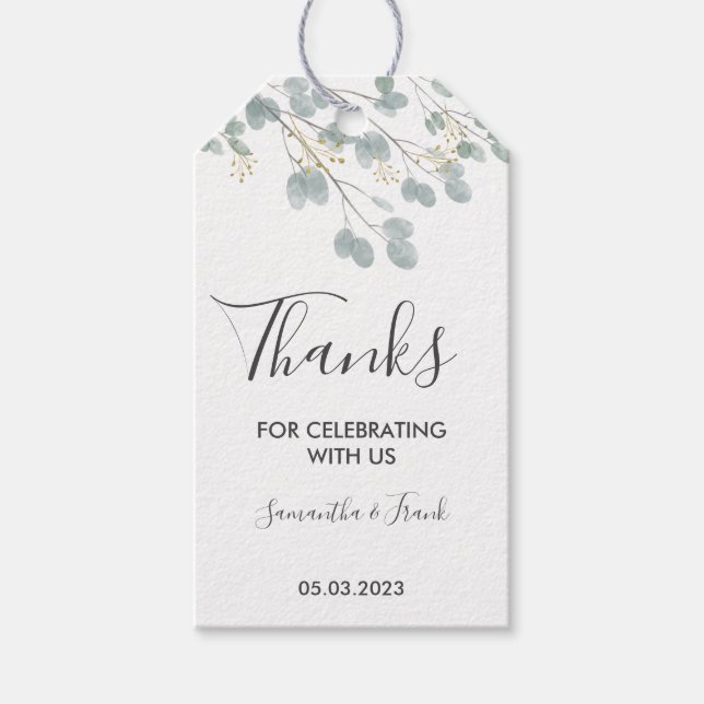 Eucalyptus Thank You Gift Tags (Front)