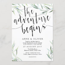Eucalyptus The Adventure Begins Wedding Invitation