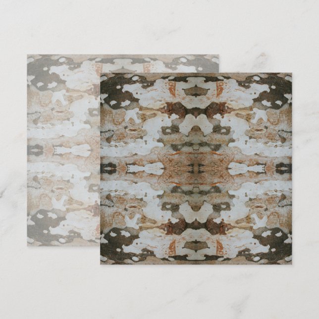 Eucalyptus Tree Bark Photo Closeup With Pattern Card (Front/Back)