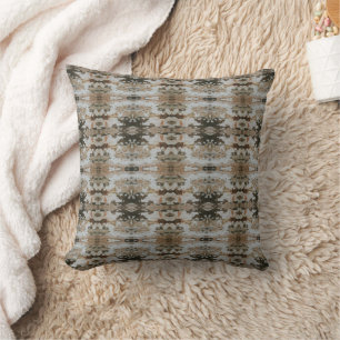 Eucalyptus Tree Bark Photo Closeup With Pattern Cushion