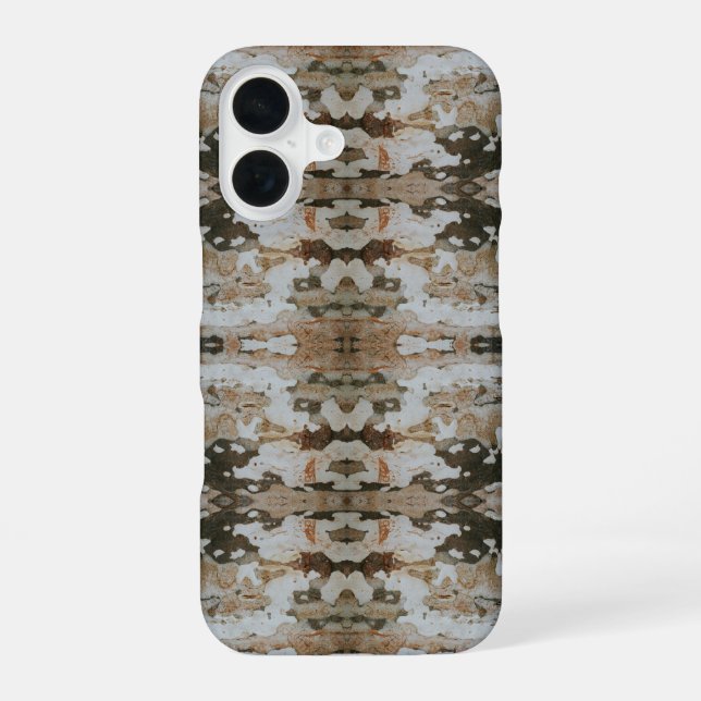 Eucalyptus Tree Bark Photo Closeup With Pattern iPhone 16 Case (Back)