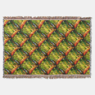 Eucalyptus Tree Lined Avenue Pointillism Art Throw Blanket