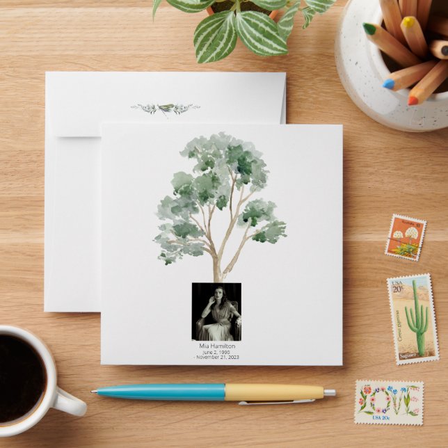 Eucalyptus Tree Memorial Funeral Seed Packet Envelope (Desk)