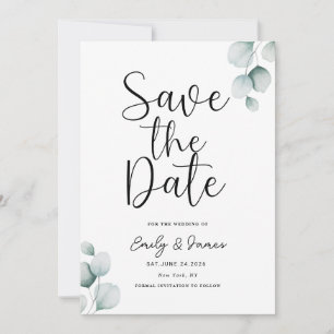Eucalyptus unique Modern Elegant minimalist Save The Date