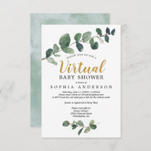 Eucalyptus Virtual Baby Shower Invitation