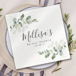 Eucalyptus Watercolor Bridal Shower  Napkin<br><div class="desc">Co-ordinating stationery items and party supplies are available in our store.</div>