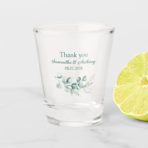 Eucalyptus Watercolor Greenery Boho Wedding Shot Glass