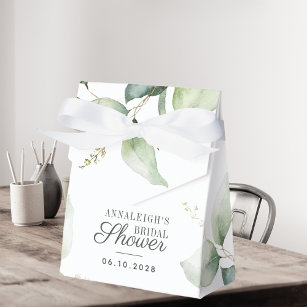 Eucalyptus Watercolor Greenery Bridal Shower Favour Box