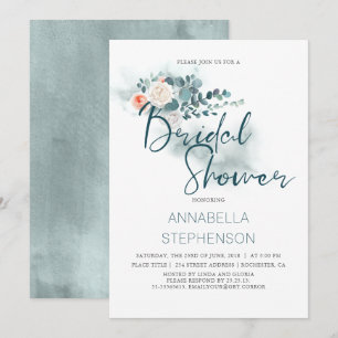 Eucalyptus   Watercolor Greenery Bridal Shower Invitation