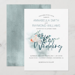 Eucalyptus   Watercolor Greenery   Floral Wedding Invitation