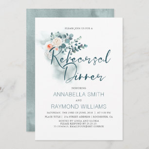 Eucalyptus Watercolor Greenery Rehearsal Dinner Invitation