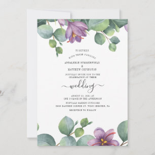 Eucalyptus Watercolor Greenery Wedding Invitation