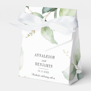 Eucalyptus Watercolor Greenery Wedding Thank You Favour Box