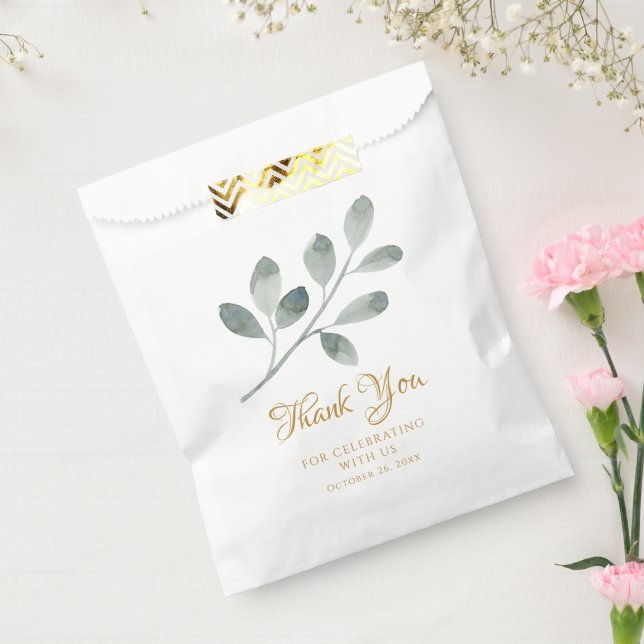 Eucalyptus Watercolor Minimalist Thank You Favour Bags (Sealed)