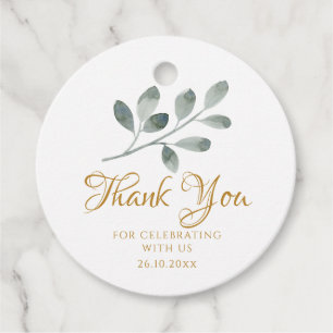 Eucalyptus Watercolor Minimalist Thank You Favour Tags