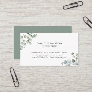 Eucalyptus Watercolor Modern Creative Business Card