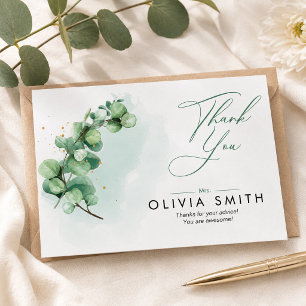 Eucalyptus Watercolor Personalised Appreciation Thank You Card