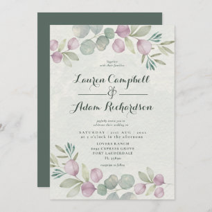Eucalyptus Watercolor Sage Green Wedding Invitatio Invitation