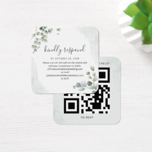 Eucalyptus Watercolor Succulent Wedding RSVP Card