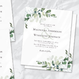 Eucalyptus Watercolor Wedding Invitation