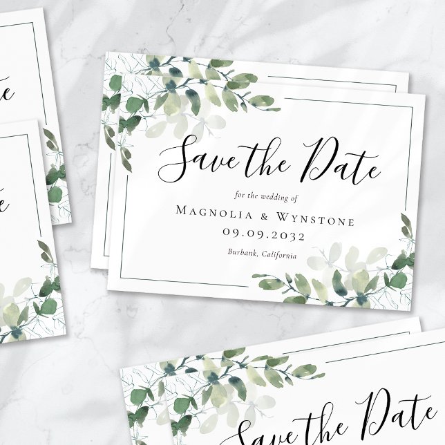 Eucalyptus Watercolor Wedding  Save The Date (Creator Uploaded)