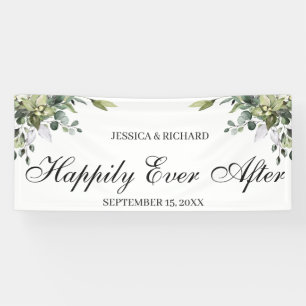 Eucalyptus Watercolor Wedding Sign Banner