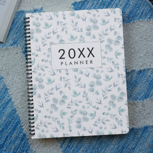 Eucalyptus watercolor weekly and monthly 2022 planner