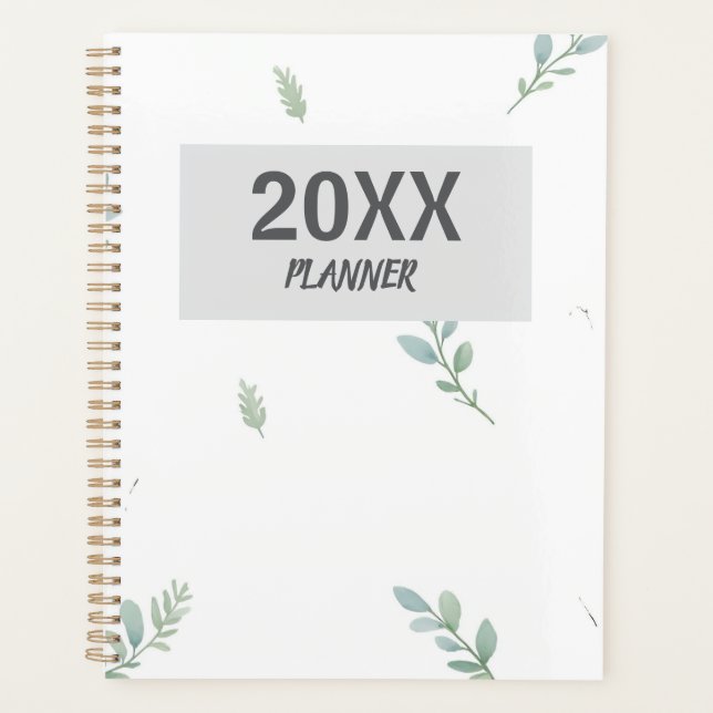 Eucalyptus Watercolor Weekly & Monthly Planner (Front)