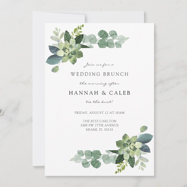 Eucalyptus Wedding Brunch Invitation (Front)