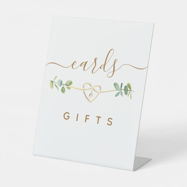 Eucalyptus Wedding Cards and Gifts Pedestal Sign (Front)