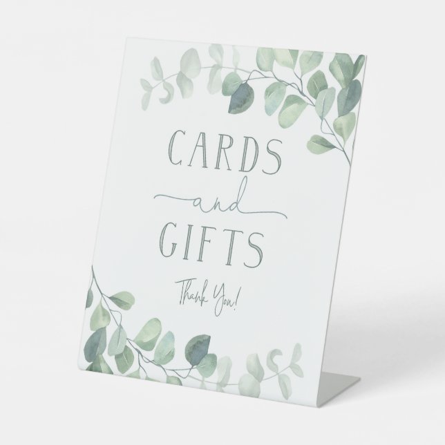 Eucalyptus Wedding Cards Gift Sign (Front)