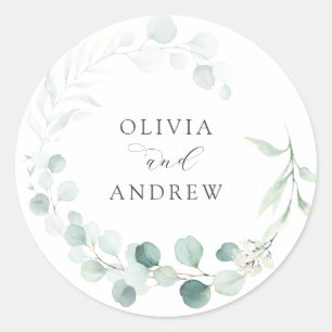 Eucalyptus Wedding Classic Round Sticker