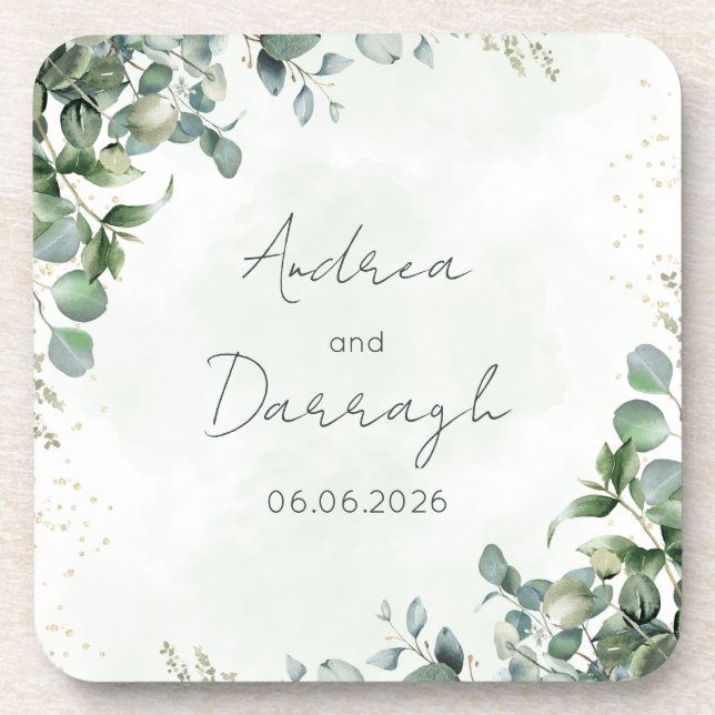 Eucalyptus Wedding Coaster 1001A (Front)