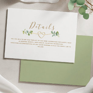 Eucalyptus Wedding Details Enclosure Card