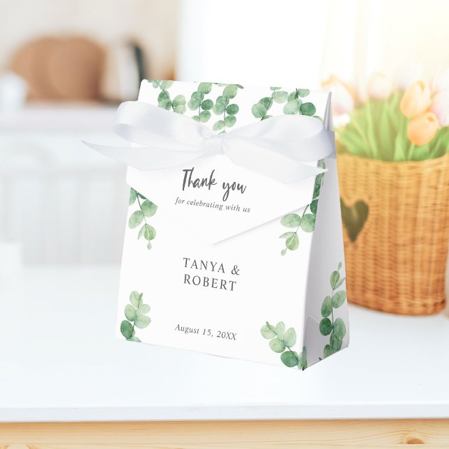 Eucalyptus Wedding Elegant Thank you Simple Chic Favour Box (Creator Uploaded)