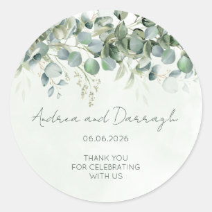 Eucalyptus Wedding Favor Label Sticker 1001A