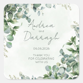 Eucalyptus Wedding Favor Label Sticker 1001A