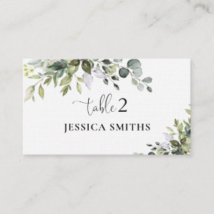 Eucalyptus Wedding Folded Place Card