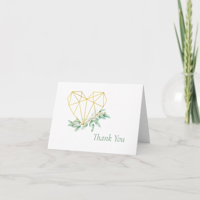 Eucalyptus Wedding Folded Thank You Card (Front)