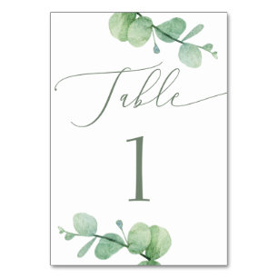 Eucalyptus Wedding   Greenery Botanical Summer Table Number