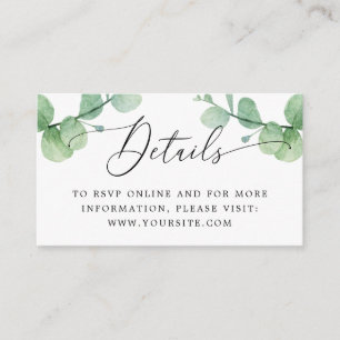 Eucalyptus Wedding Insert Greenery Details + QR
