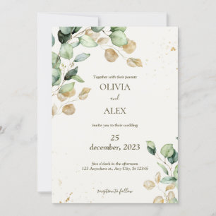 Eucalyptus wedding invitation